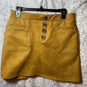 Blashe Suede skirt size large mustard yellow